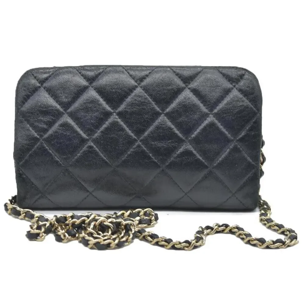 $3850 Chanel Quilted Frame Clutch With Chain